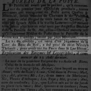 Nicolas Thibault sentenced to death for killing a "panis." 9/23/1778